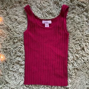 Jones New York red knitted ribbed tank top